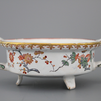 Ecuelle en faïence de Delft doré, style Kakiemon, 18e