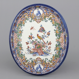 Plaquette orangiste en faïence polychrome de Delft, 18e