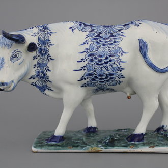 Vache en faïence de Delft, 18e