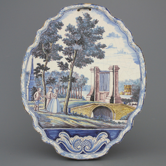 Plaquette en Delft polychrome, Makkum, 19e