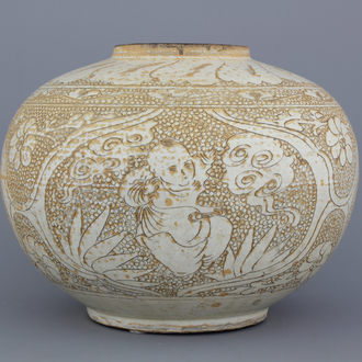 Chinese pot in Cizhou stijl, 19e-20e eeuw