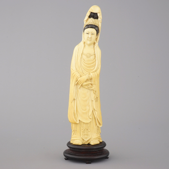 Chinese in ivoor gesculpteerde Guanyin, 19e-20e eeuw