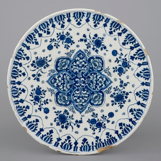 A rare Dutch Delft blue and white chinoiserie tazza, ca. 1690