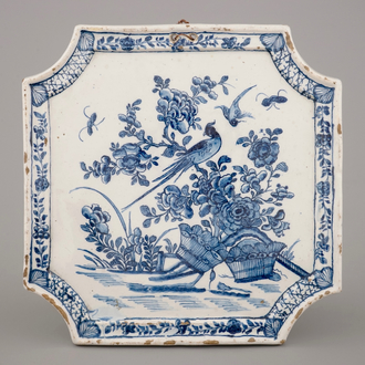 A square Dutch Delft plaque ca. 1740