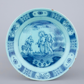 A Nurembergberg faience biblical plate, 18th C.