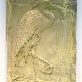 Een plaaster afgietsel van een reiger, ca. 1950, Brugge
