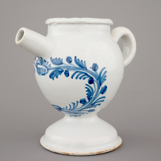A blue and white wet drug jar, French faience, Nevers, 18th C.
