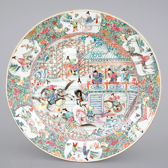 A massive Yongzheng famille rose charger with female horse riders, 1722-135