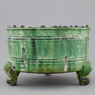A Chinese green-glazed censer, Han Dynasty (206 BC-220 AC)