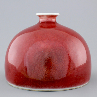 A Chinese peachbloom-glazed beehive waterpot, Kangxi mark, 18/19th C.