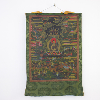 A Tibetan tangka, 19th C.