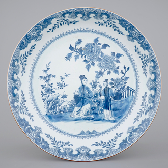 A massive Chinese blue and white deep round dish, Qianlong, 18th C.
