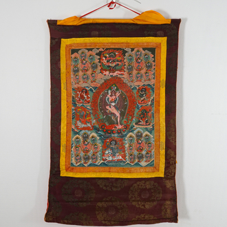 A Tibetan tangka, 18/19th C.