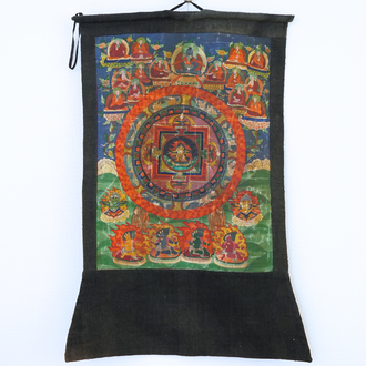 A Tibetan tangka, 19th C.