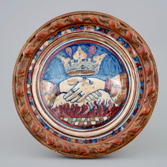 Un centre d'un plat en majolique italienne lustrée, Gubbio, Maestro Giorgio, 16ème