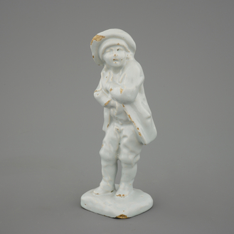 Een wit Delftse figuur, allegorie op de winter, 18e eeuw