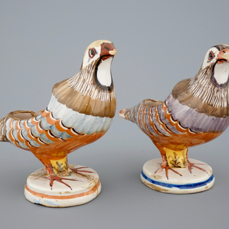 A pair of Spanish bird-shaped tureens, Alcora, 18th C.