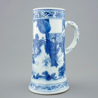 Een Chinese blauw-witte kroes, Transitie periode, 1620-1683