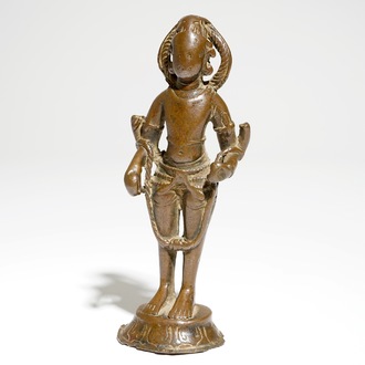 Een Noord-Indisch bronzen pelgrimsbeeld, 10/12e eeuw