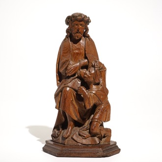 De bespotting van Christus, een gesculpteerde eiken groep, Zuidelijke Nederlanden, 15/16e eeuw