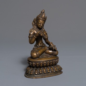 Een Chinese bronzen Boeddha Vajrasattva, 19e eeuw