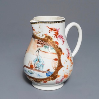 Een Chinese famille rose kan met figuratief decor, Yongzheng