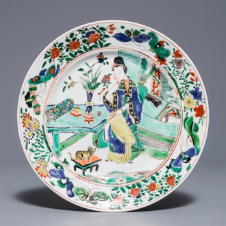 Une assiette en porcelaine de Chine famille verte, Kangxi