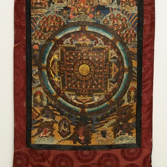A 'mandala' thangka, Nepal or Tibet, 19/20th C.