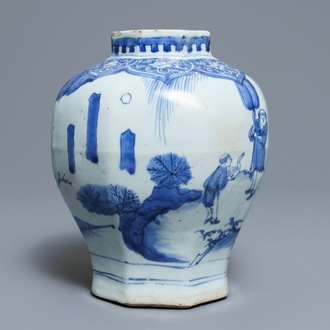 Een Chinese blauwwitte balustervaas, Transitie periode