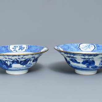 Een paar Chinese blauwwitte kommen, mogelijk voor de Vietnamese markt, Kangxi merk, 19e eeuw