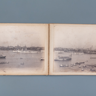 Een album met negen zilver gelatine albumine foto's, w.o. de Bund in Shanghai, gedat. 1899