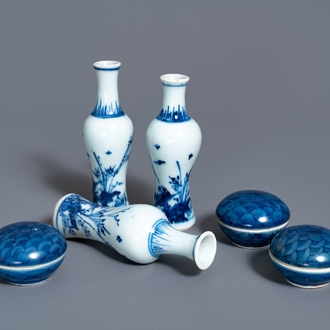 Drie Chinese blauw-witte vaasjes en drie dekseldoosjes, Hatcher cargo scheepswrak, Transitie periode