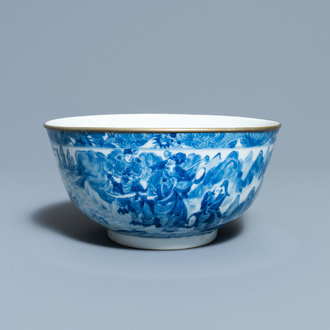 Een Chinese blauw-witte 'Bleu de Hue' kom voor de Vietnamese markt, Kangxi merk, 19e eeuw