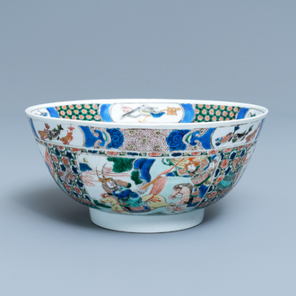 Een Chinese famille verte 'Xi Xiang Ji' kom, Kangxi