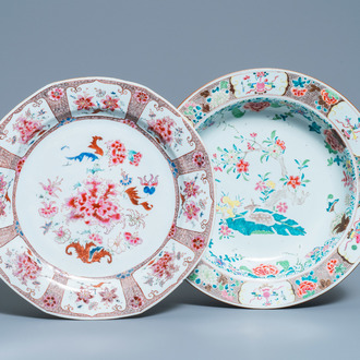 Twee Chinese famille rose schotels, Yongzheng/Qianlong