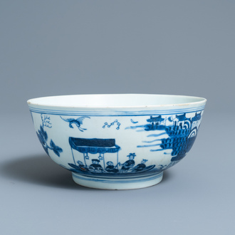 Een Chinese blauw-witte 'Bleu de Hue' kom voor de Vietnamese markt, gedateerd 1845