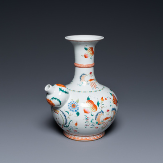 A Chinese famille rose 'Pompadour' kendi, Yongzheng/Qianlong
