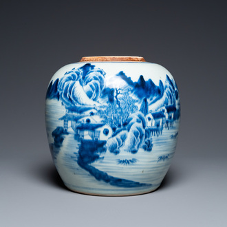 Pot à gingembre en porcelaine de Chine en bleu et blanc, Kangxi/Qianlong