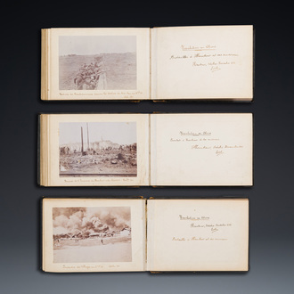 Drie albums met 66 foto's over de Xinhai Revolutie in Hankou, Wuchang en Hanyang in China, 1911