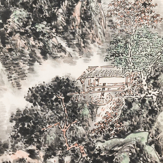 Huang Binhong 黃賓虹 (1865-1955): 'Mountainous landscape', ink and colour on paper