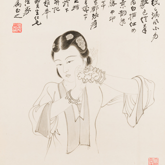 Zhang Daqian 張大千 (1898-1983): 'Beauty', ink on paper