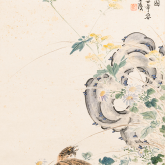 Chen Shuren 陳树人 (1884-1948): 'Quail', ink and colour on paper