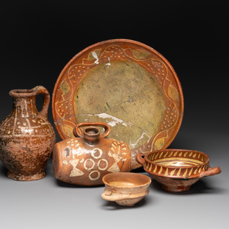 A collection of five slipwares, The Netherlands, 17th C.