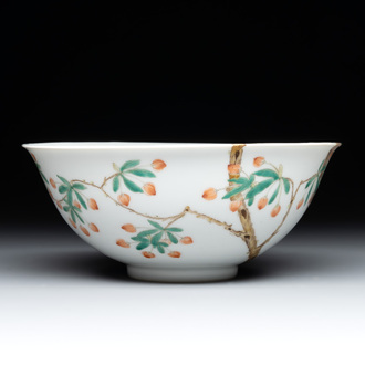 A Chinese famille verte 'goji' bowl, Daoguang mark, 20th C.