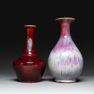 Two Chinese flambé-glazed vases, 19th C.