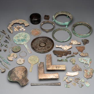 A study group of various Chinese bronze and other archaeological finds, Spring and Autumn/Warring States Period