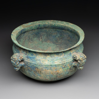 A Chinese archaic bronze water basin, 'Jian', Eastern Zhou dynasty/Spring and Autumn period