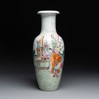 A fine Chinese famille rose 'shouxing' vase, Qianlong mark, Republic
