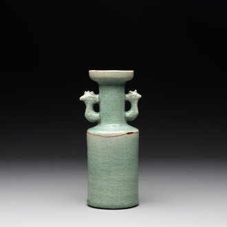 A Chinese Longquan celadon 'kinuta' vase, Yuan/Ming