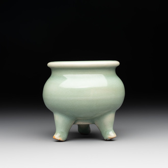 A Chinese Longquan celadon tripod censer, Song